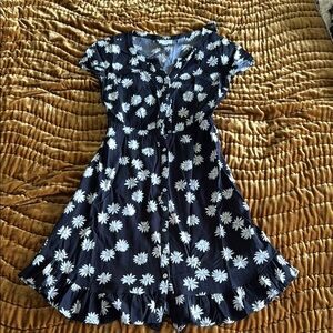 Floral Black and White Dress